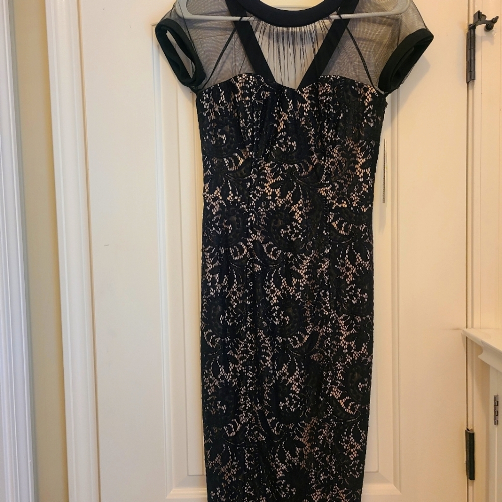 Maggy London Black Sheath Dress. Size 6